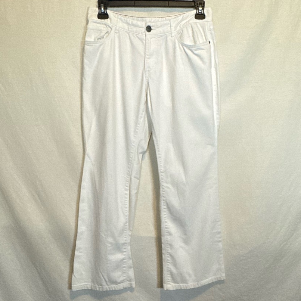 G-136 Eddie‎ Bauer White Curvy Fit Bootcut Denim Blue Jeans Size 10
